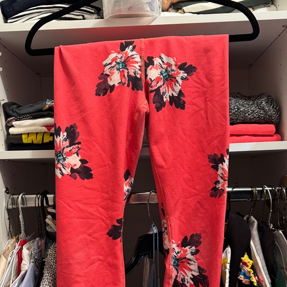 lululemon athletica Red Floral Leggings
